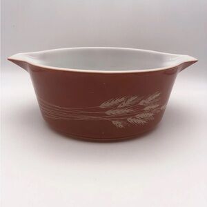 Vintage Pyrex Bowls Set of 3- Wheat Leaf Pattern 475 B, 474 B, 473 B